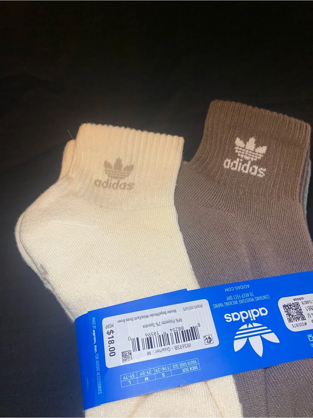adidas Kids 6-Pack Low-Cut Socks in Beige and Cream